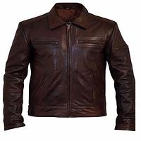 High Quality Leather Jacket With Unique Two Chest Zip Pocket Style Snap Button Cuffs Fitted
