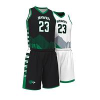 High Quality Custom Sublimation Reversible Basketball Uniforms Adults Sportswear Basketball Jersey  