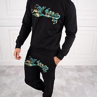 Wholesale Customized Unisex Flared Sweatpants and Hoodie Men Set Two Piece Tracksuit