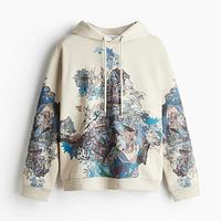 Custom Streetwear heavy weight screen print acid wash distressed embroidered patch hoodie