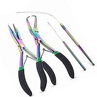  eco-friendly hot selling Hair Extension Pliers Tools set Bend nose Needle Cutter Sharp Straight 