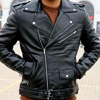Men's Leather Biker Jacket, premium leather jacket with Ykk zipper, original leather jacket for men