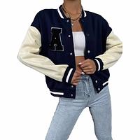 Wholesale Cheap New Women Clothing Crop Top Baseball jacket
