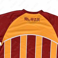 100% Polyester soccer jersey with a lightweight build and digital print for enhanced performance.
