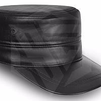 Customized 100% Genuine Leather Flat Cap For Men’s Customized Size