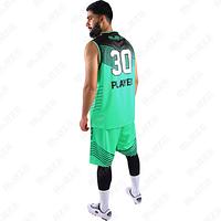   Custom 100% polyester basketball uniform with a new design for men featuring a stylish kit.