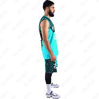  Custom 100% polyester basketball uniform with a Top design for players, featuring a sleek kit
