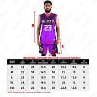 Custom 100% polyester basketball uniform with a sleek design for players, featuring a modern kit.