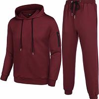 Men's Tracksuit 2 Piece Hooded Athletic Sweatsuits Casual Running Jogging Sport Suit Sets