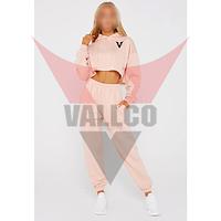 Best Material Wholesale Price Ladies Gym Crop Top Tracksuits Casual 2 Piece Tracksuit Set 