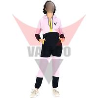 Latest Design Pink And White Contrast Tracksuit Hoodie With Pant 2 Piece Set Women Tracksuit