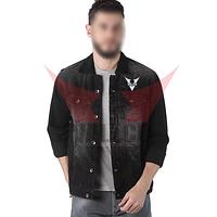 In Different Color Good Quality With Reasonable Price Customized Logo Print Men Wear Denim Jacket
