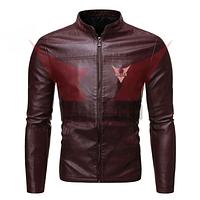 Men Street Wear Best Quality In Solid Color Plus Size Best Material Fashion Leather Jacket