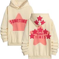 Womens Graphic Hoodies Star Print Pullover Sweaters Cute Sweatshirt Casual Tops