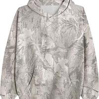 Women’s Camouflage Hoodie | Oversized Long Sleeve Drop Shoulder Fleece Sweatshirt with Pocket