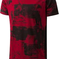 Men’s Hipster Hip Hop Ripped Round Hemline Pattern Print T-Shirt Trendy