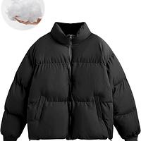 Trendy Oversized Quilted Puffer – Cropped Warm Winter Jacket