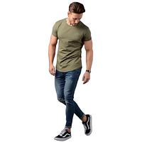 New Slim Fit Longline T Shirt Longer Drop Curved Hem Muscle Slim Fitted Gym t shirt
